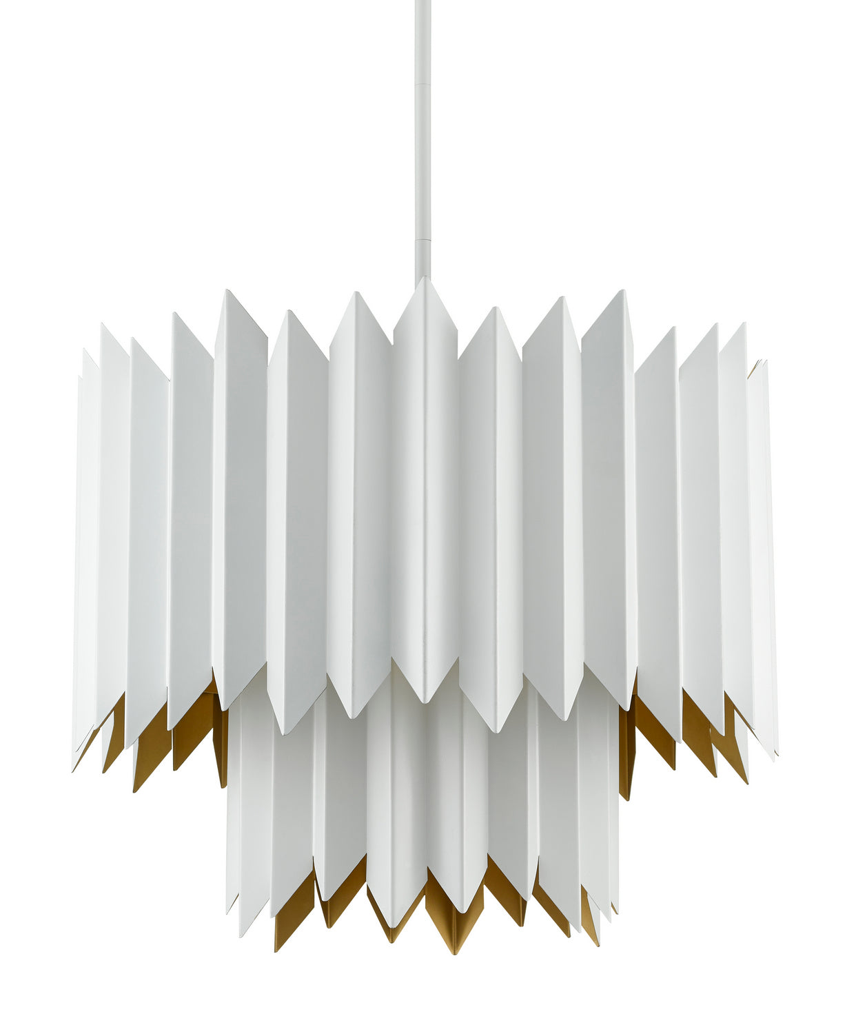 Five Light Chandelier from the Syrie collection in Sugar White/Painted Contemporary Gold finish
