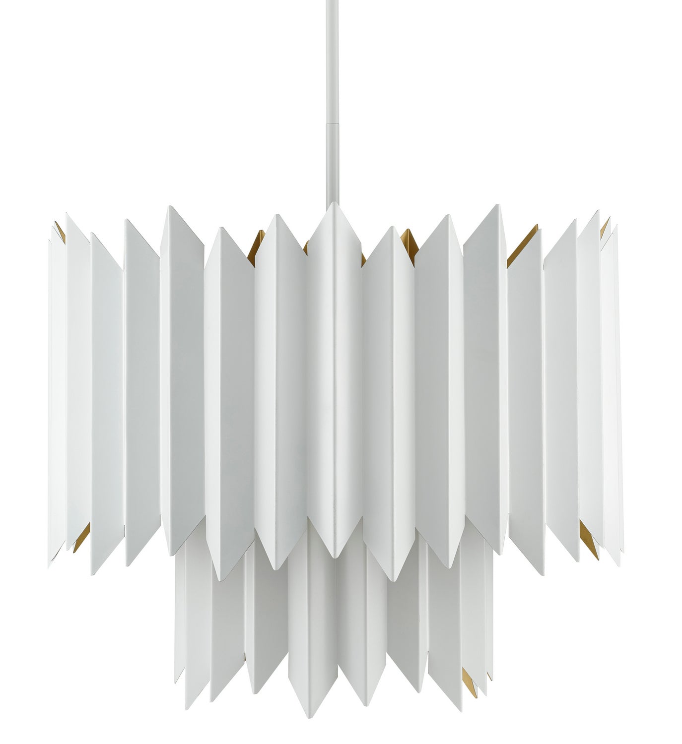 Five Light Chandelier from the Syrie collection in Sugar White/Painted Contemporary Gold finish
