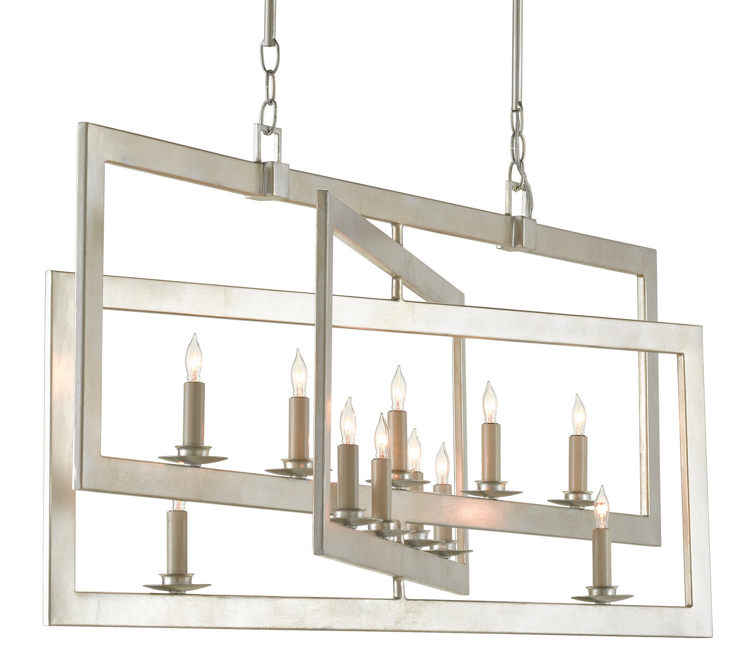 11 Light Chandelier from the Middleton collection in Contemporary Silver Leaf finish