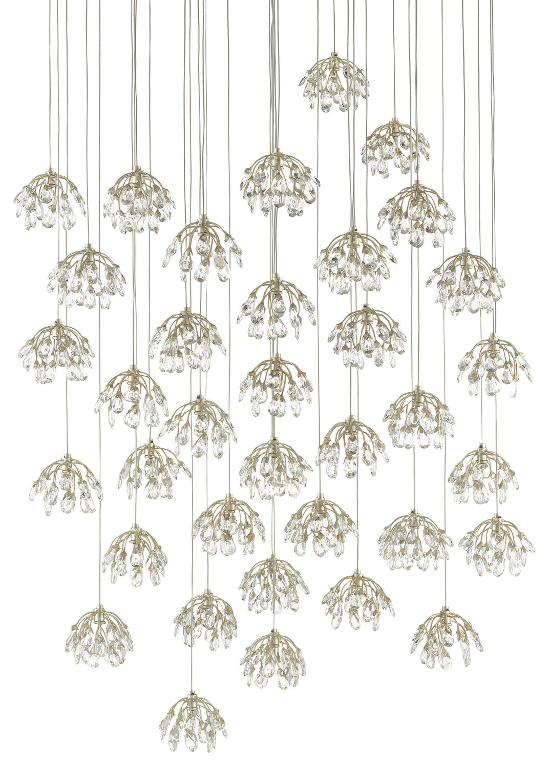 36 Light Pendant from the Crystal collection in Crystal/Contemporary Silver/Silver finish
