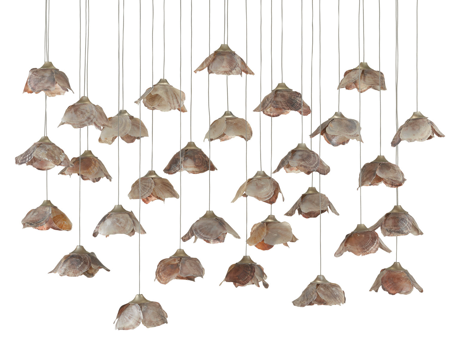 30 Light Pendant from the Catrice collection in Painted Silver/Contemporary Silver Leaf/Natural Shell finish