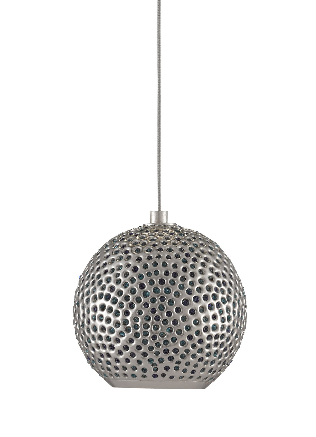 One Light Pendant from the Giro collection in Painted Silver/Nickel/Blue finish