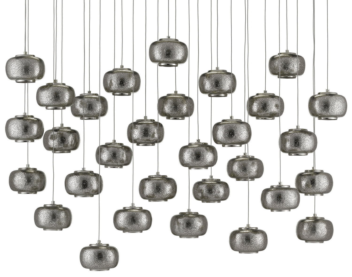 30 Light Pendant from the Pepper collection in Painted Silver/Nickel finish