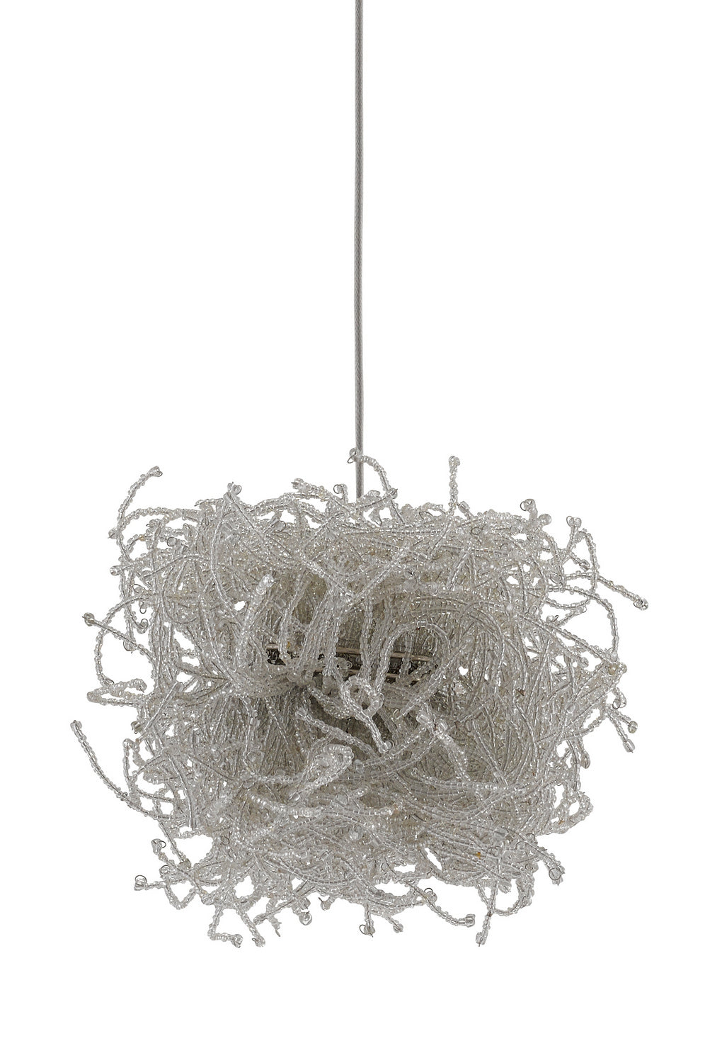 One Light Pendant from the Birds collection in Painted Silver/Clear finish
