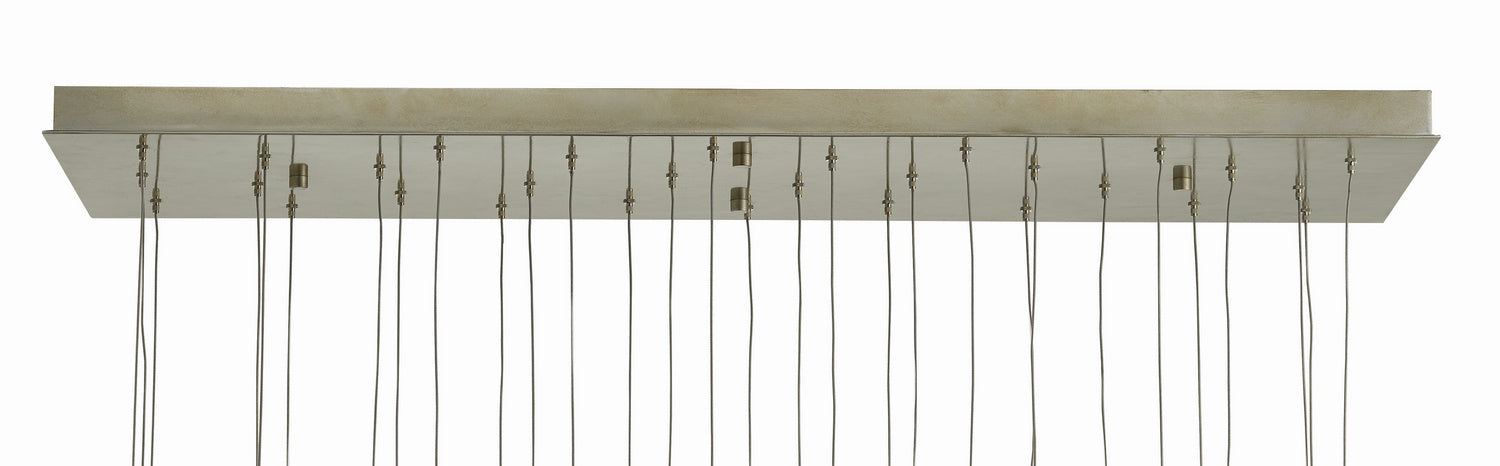 30 Light Pendant from the Glace collection in Painted Silver/Antique Brass finish