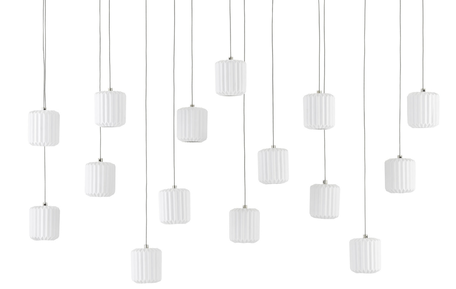 15 Light Pendant from the Dove collection in Painted Silver/White finish