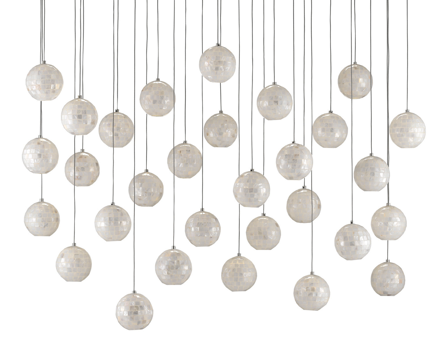 30 Light Pendant from the Finhorn collection in Painted Silver/Pearl finish