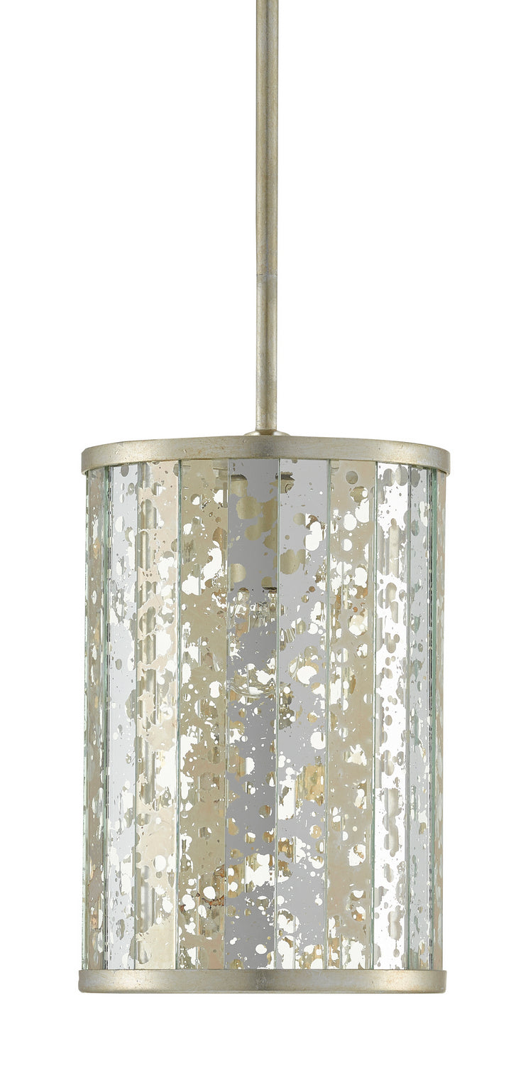 One Light Pendant from the Riddle collection in Silver Leaf finish
