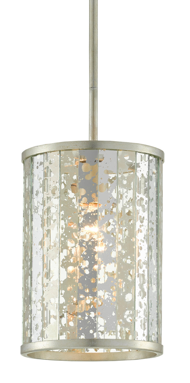 One Light Pendant from the Riddle collection in Silver Leaf finish