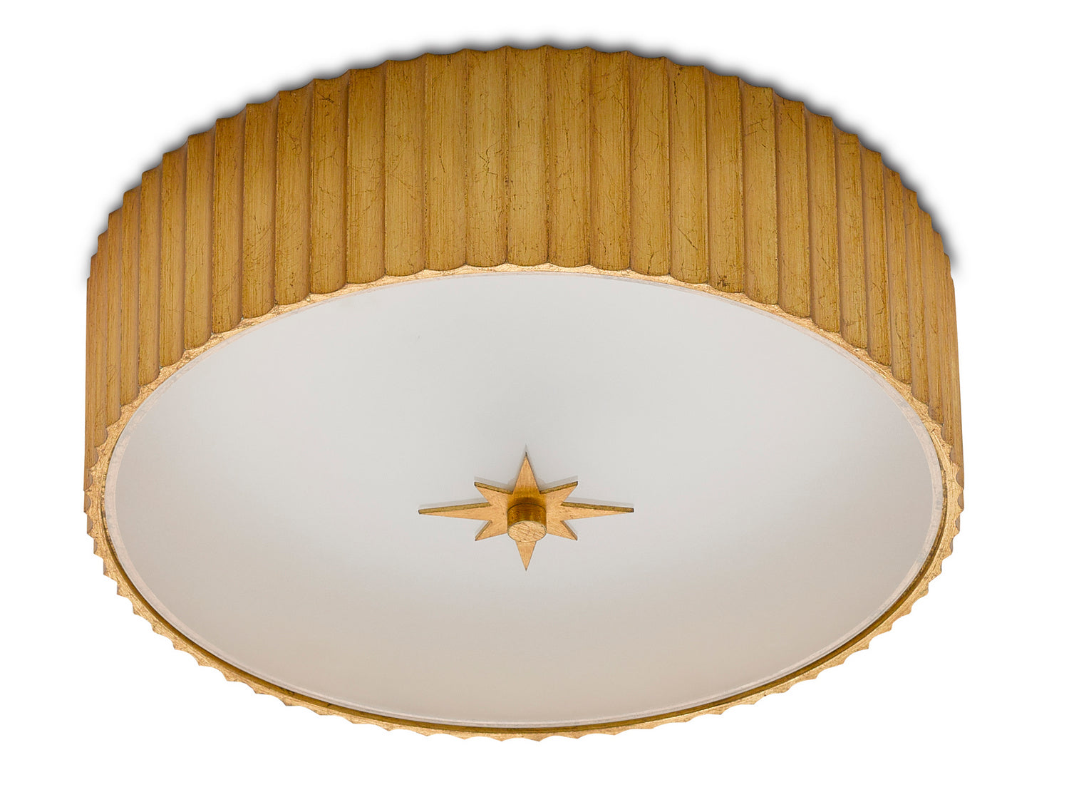 LED Flush Mount from the Caravel collection in Gold Leaf/Frosted Glass finish