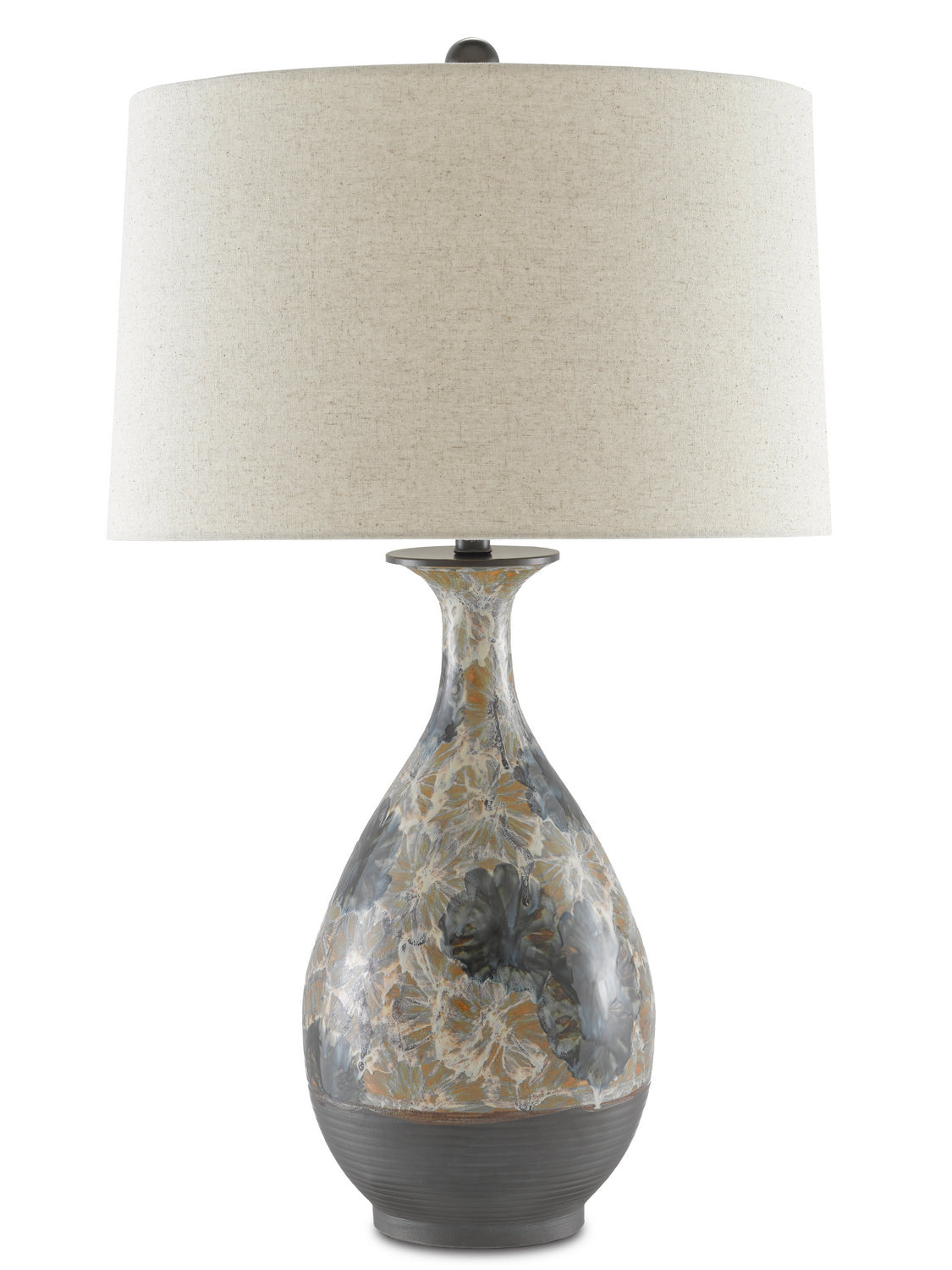 One Light Table Lamp from the Frangipani collection in Cream/Blue/Brown finish