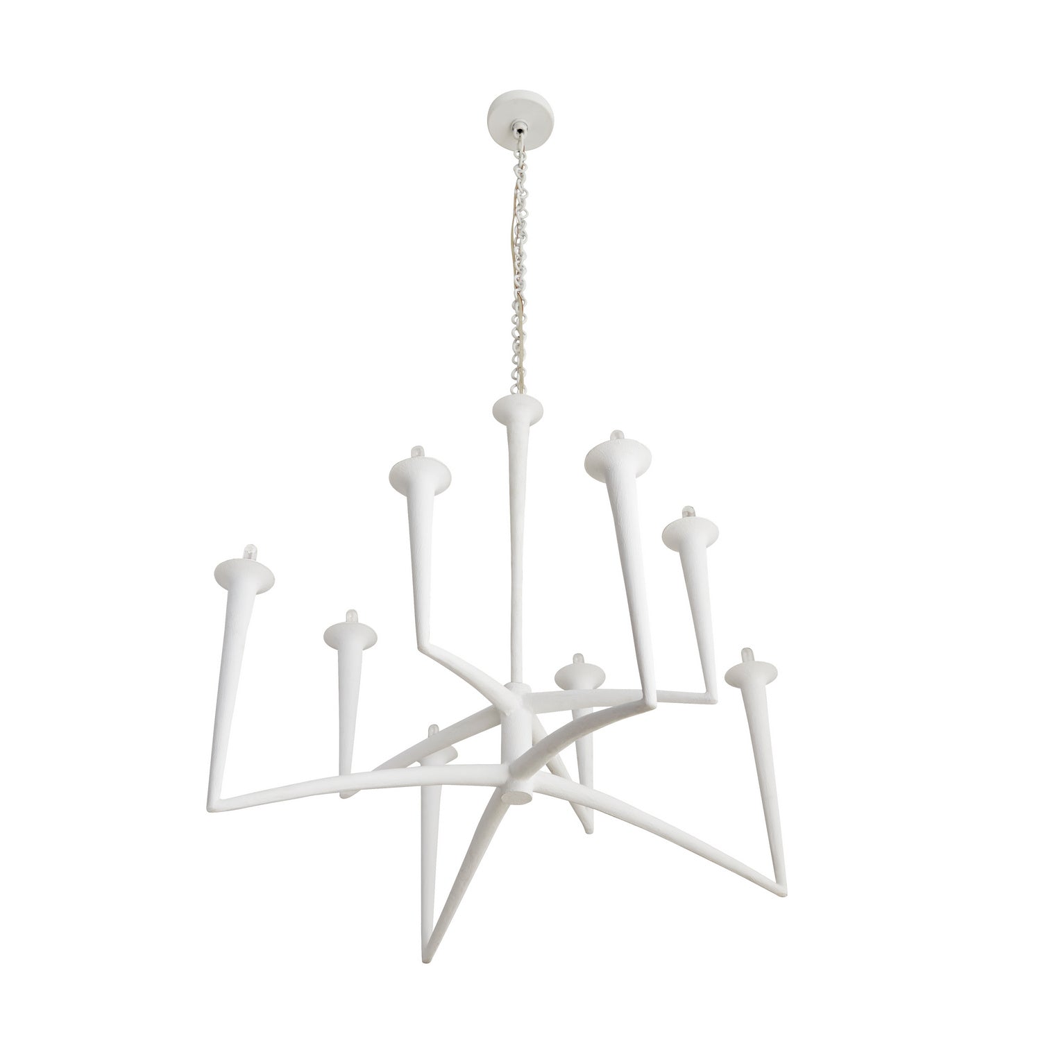 Eight Light Chandelier from the Isma collection in White Gesso finish