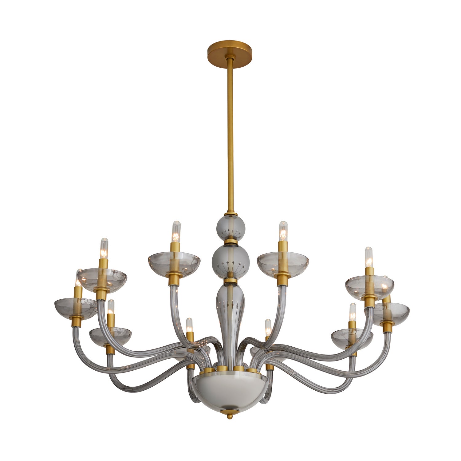 Ten Light Chandelier from the Gustavo collection in Smoke finish