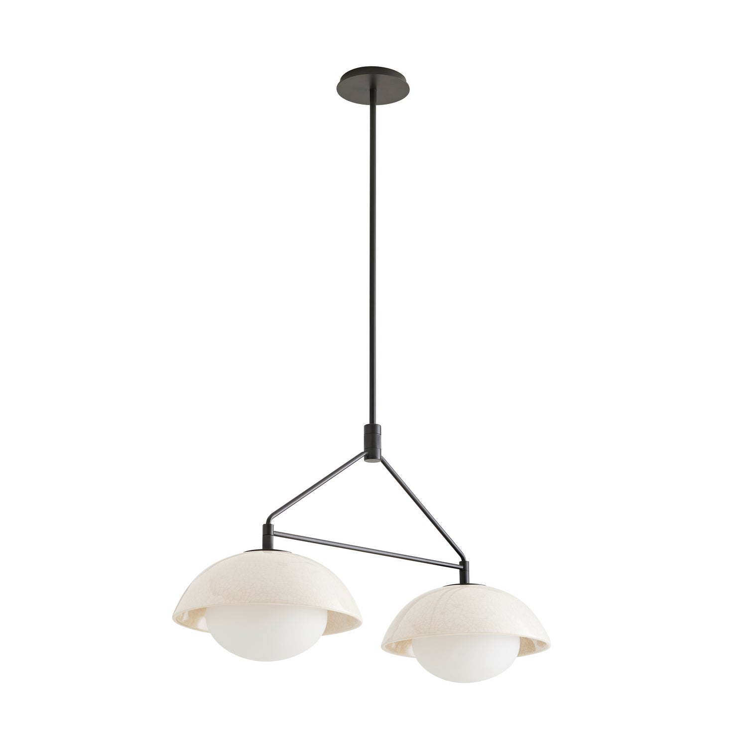 Two Light Linear Pendant from the Glaze collection in Ivory Stained Crackle finish