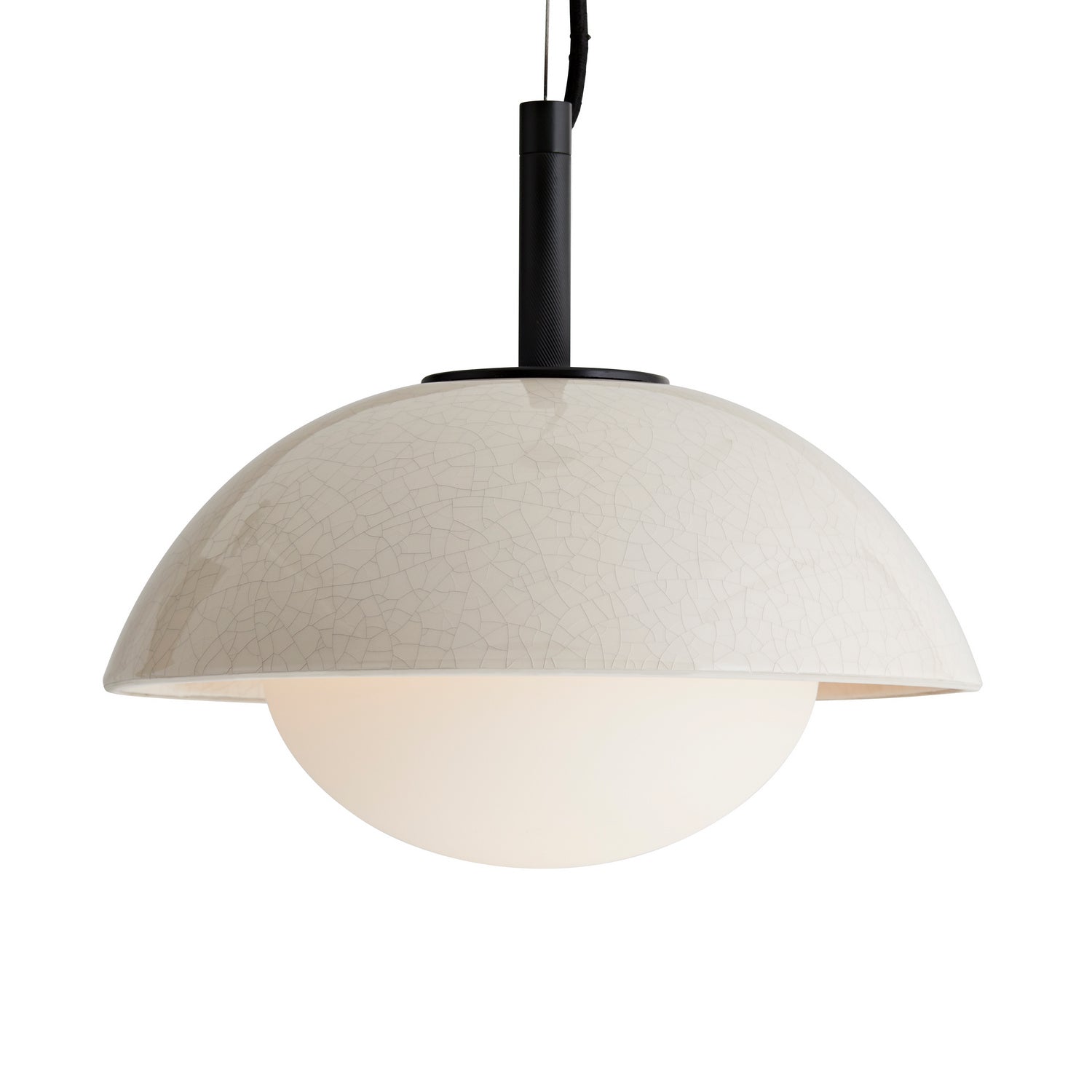 One Light Pendant from the Glaze collection in Ivory Stained Crackle finish