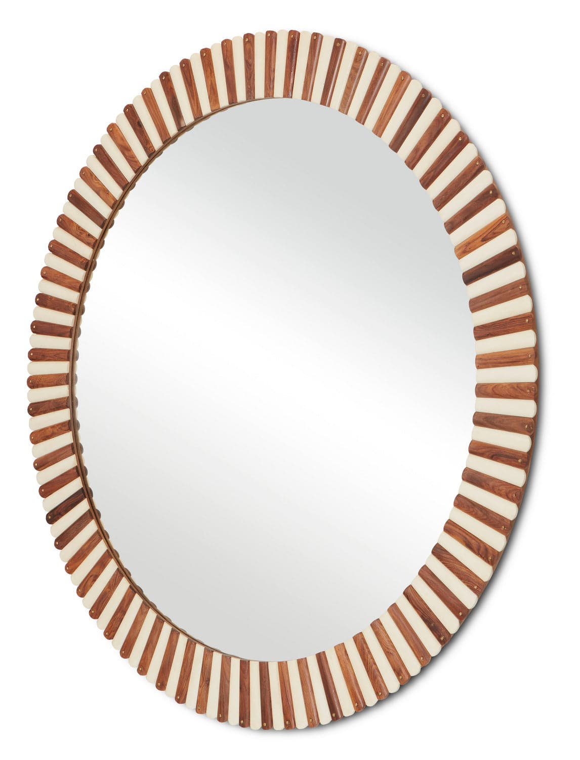 Mirror from the Muse collection in Natural/Ivory/Brass/Mirror finish