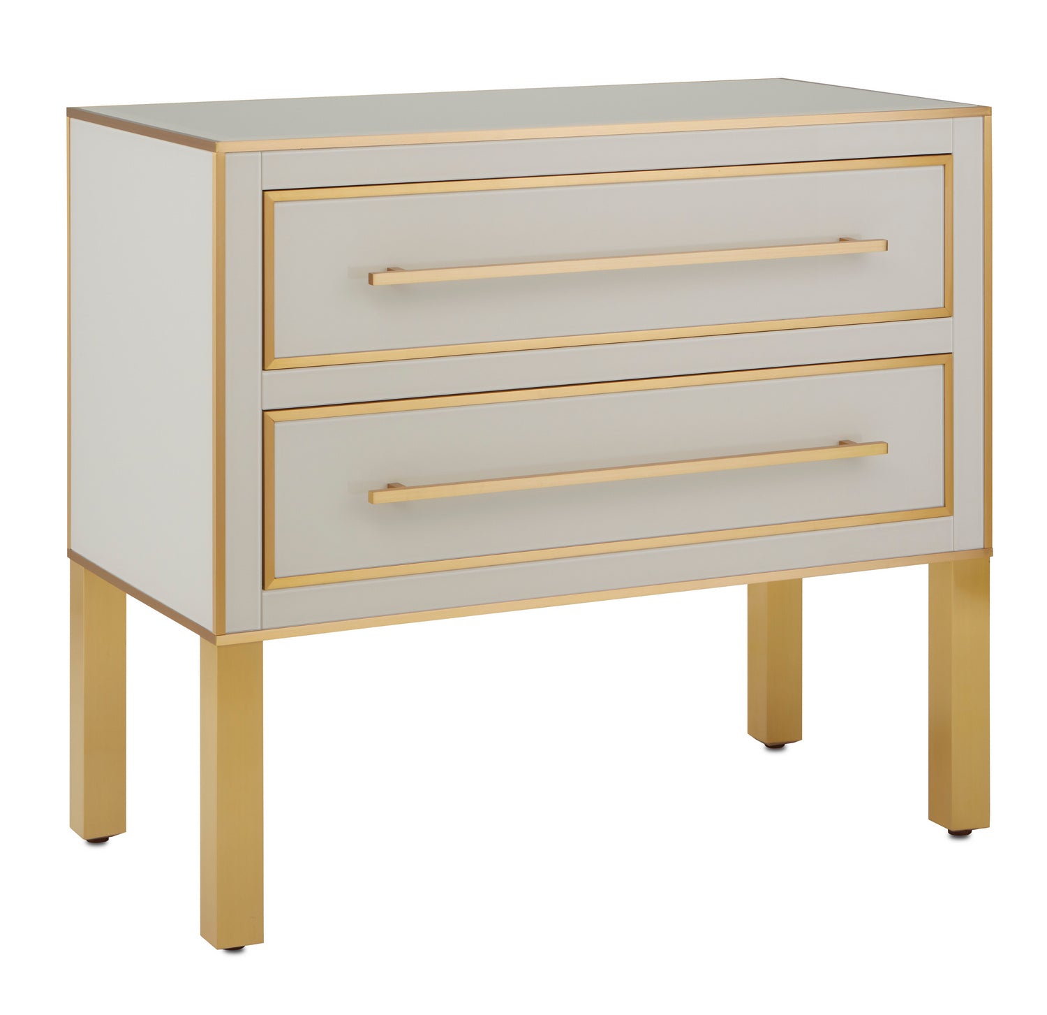 Chest from the Arden collection in Ivory/Satin Brass finish
