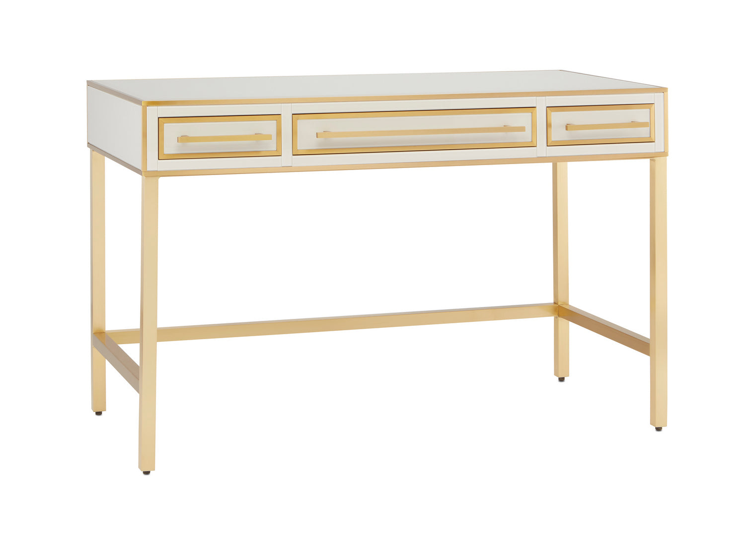 Vanity from the Arden collection in Ivory/Satin Brass/Gray finish