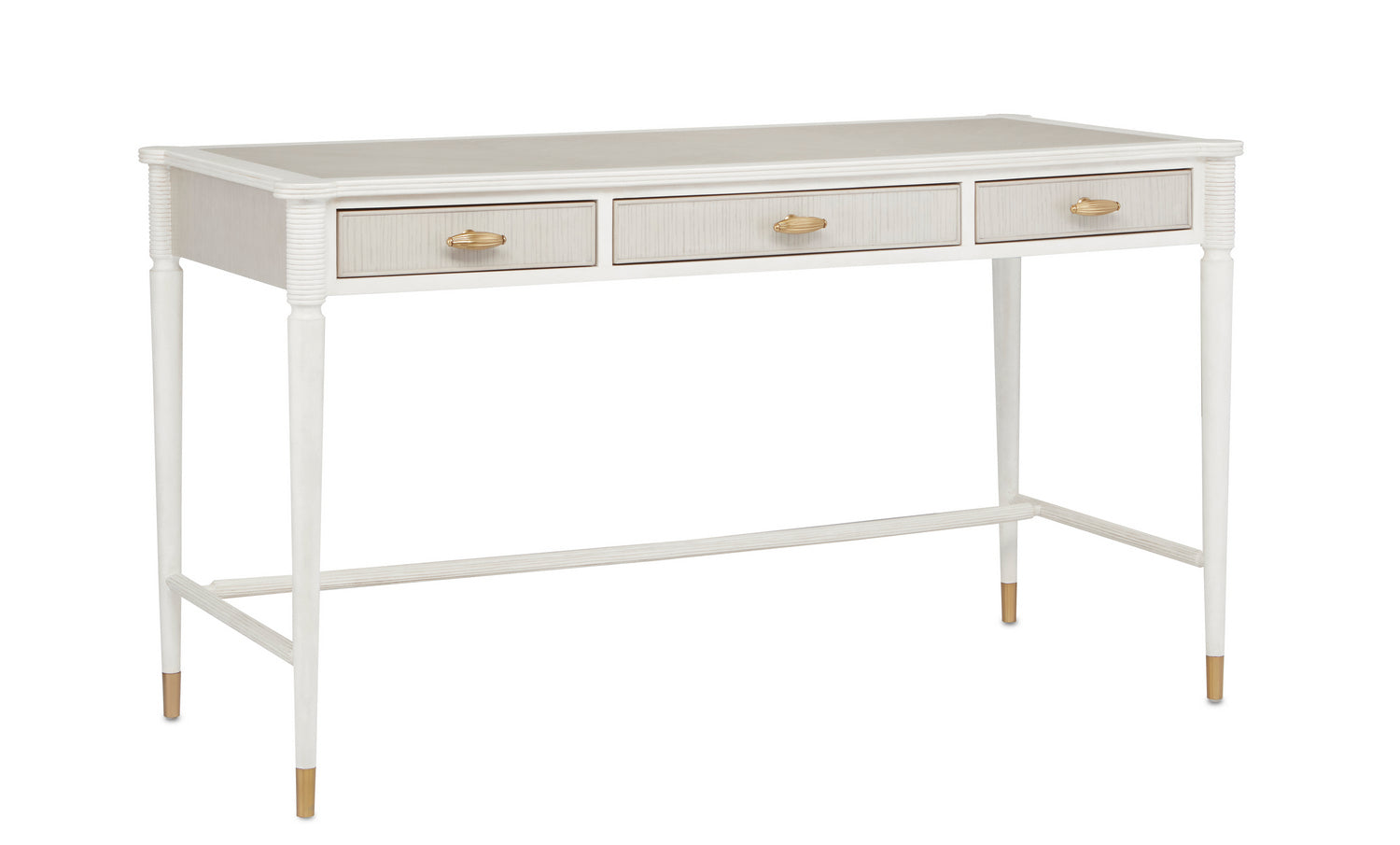 Desk from the Winterthur collection in Off White/Fog/Brass finish