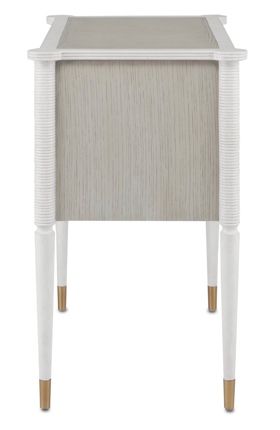 Nightstand from the Winterthur collection in Off White/Fog/Brass finish