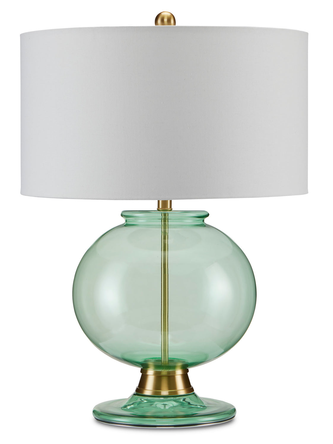 One Light Table Lamp from the Jocasta collection in Clear Emerald/Brass finish