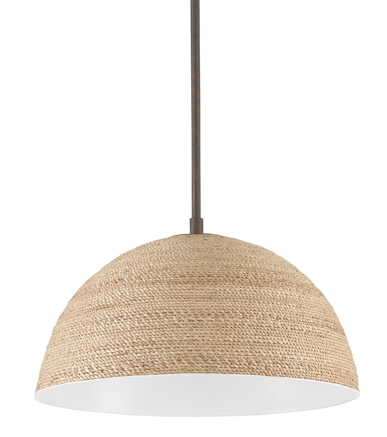 One Light Pendant from the Tobago collection in Bronze Gold/Sugar White/Natural Rope finish