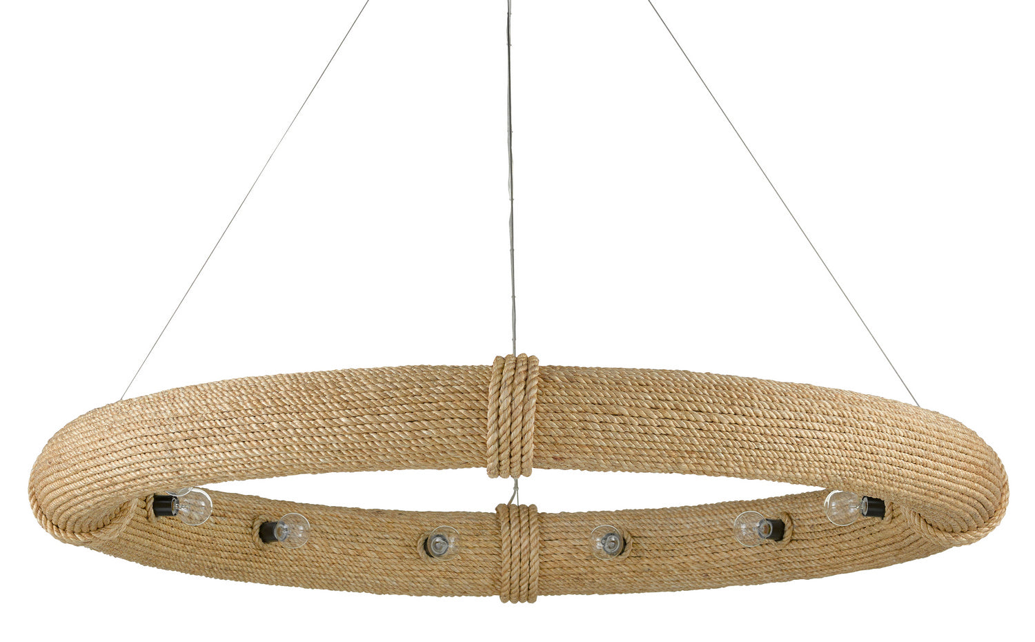 12 Light Chandelier from the Portmeirion collection in Satin Black/Abaca Rope finish