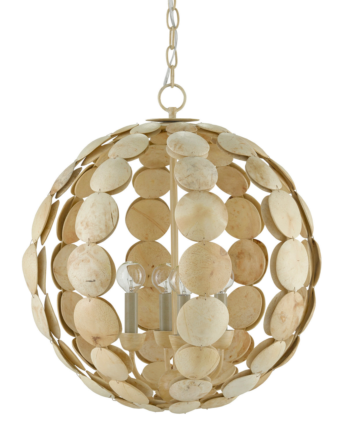Four Light Chandelier from the Tartufo collection in Coco Cream finish