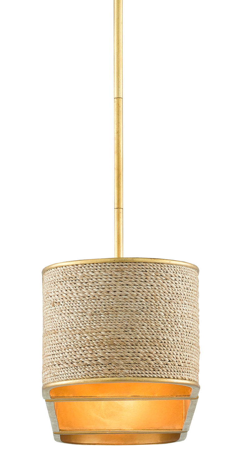 Four Light Chandelier from the Tenby collection in Contemporary Gold Leaf/Abaca Rope finish
