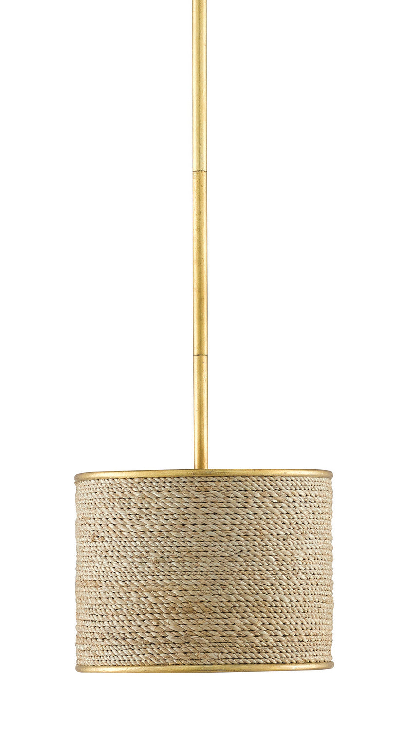Four Light Chandelier from the Tenby collection in Contemporary Gold Leaf/Abaca Rope finish