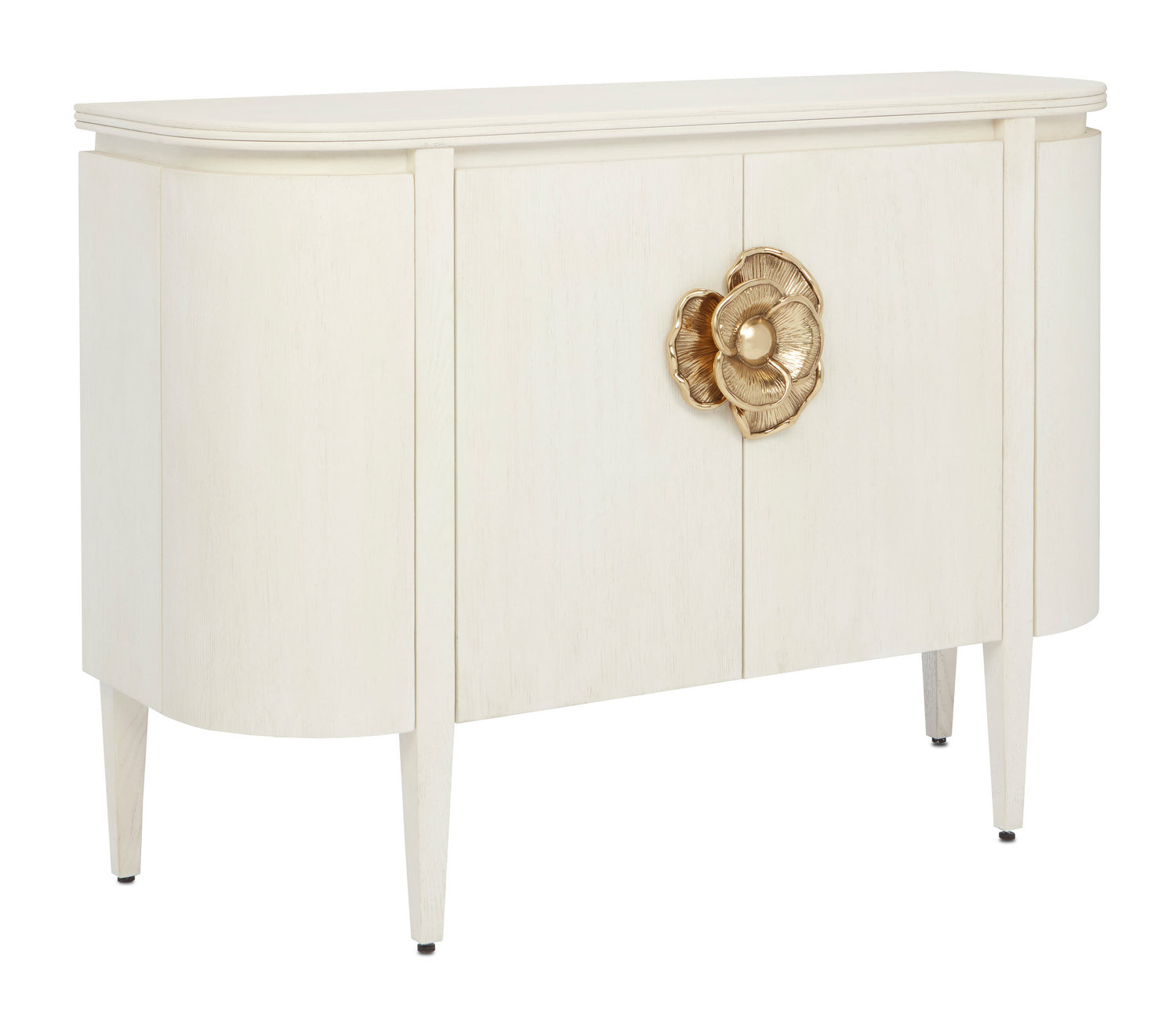Demi-Lune from the Briallen collection in Cerused White/Brass finish