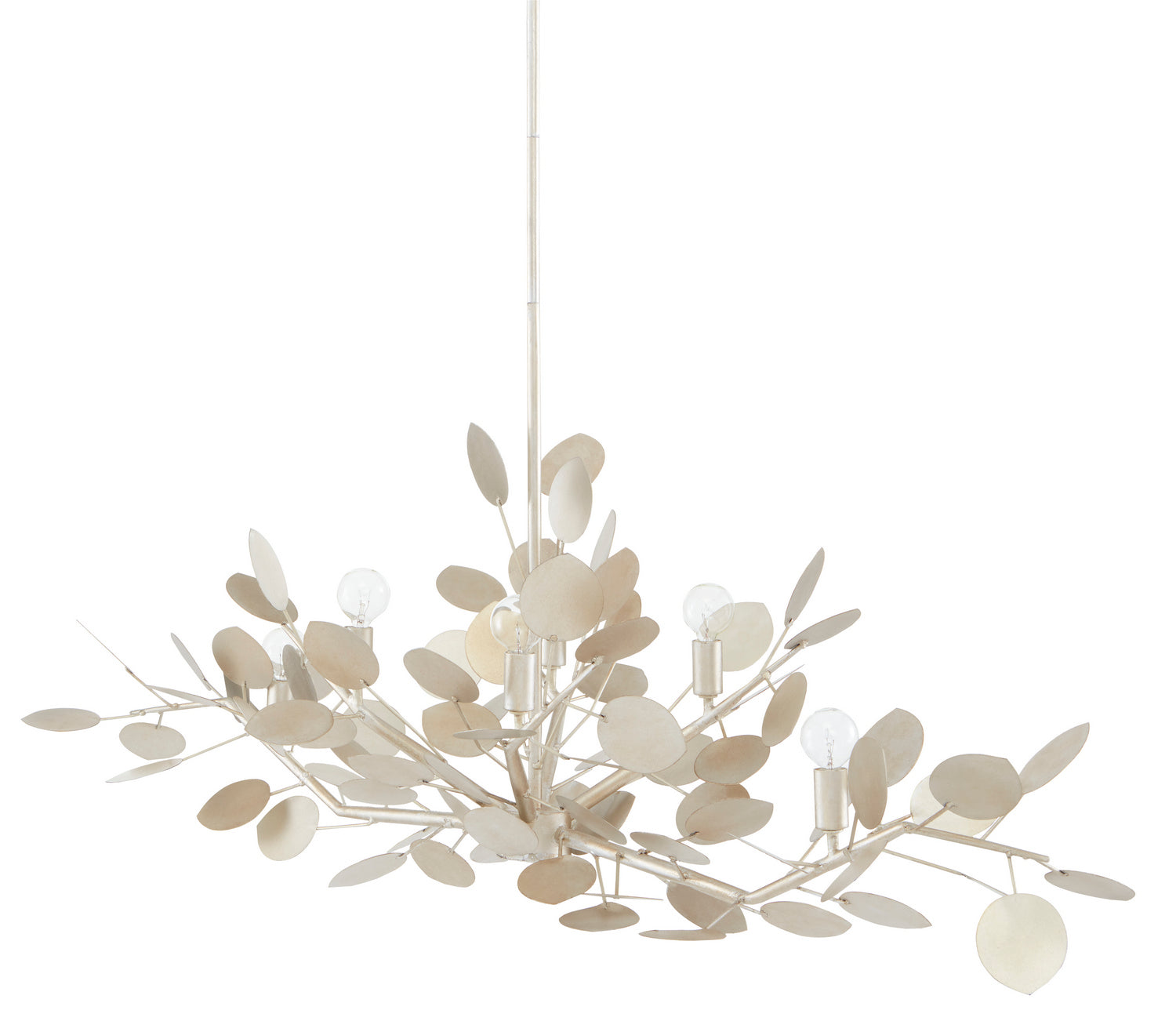Six Light Chandelier from the Lunaria collection in Contemporary Silver Leaf finish