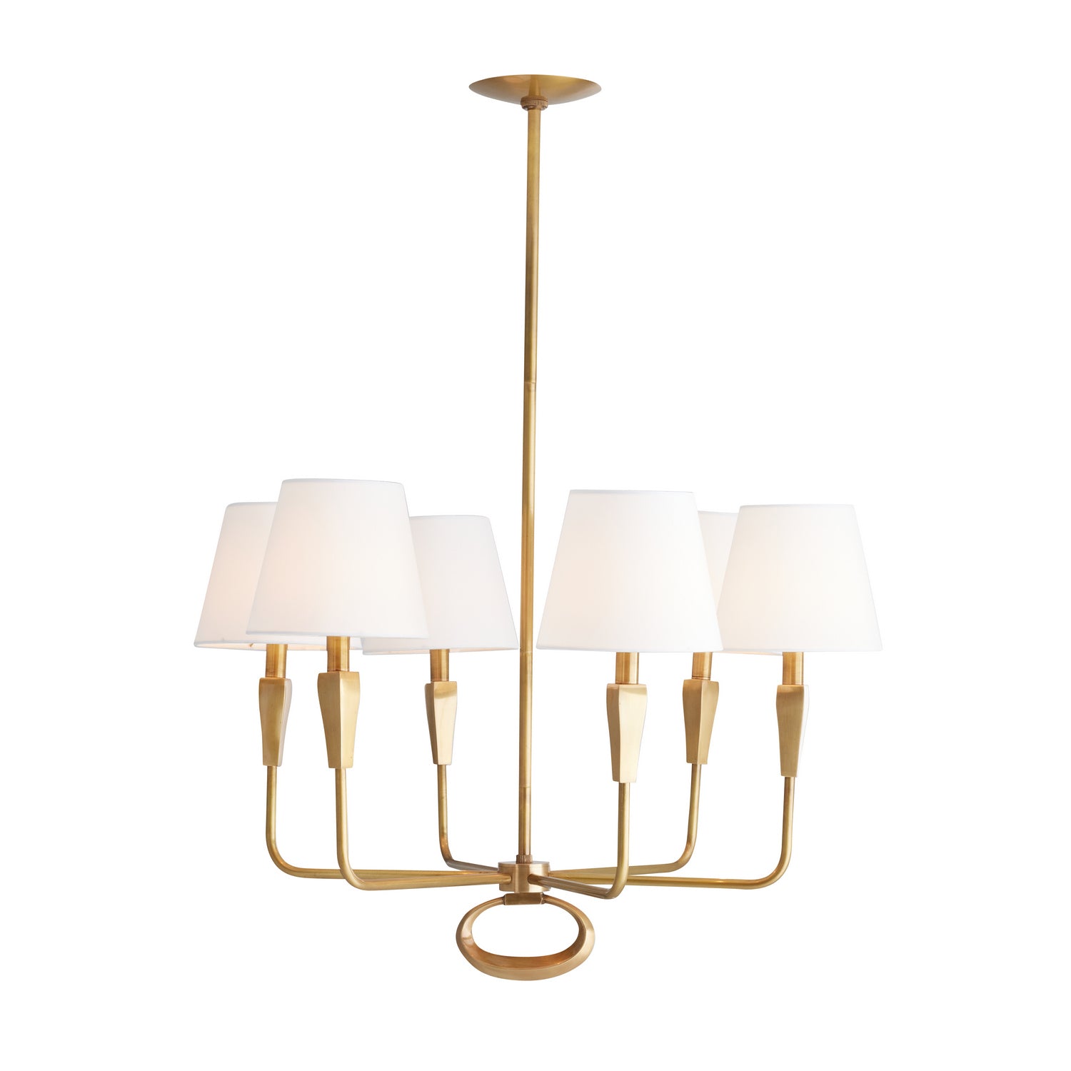 Six Light Chandelier from the Jeremiah collection in Vintage Brass finish