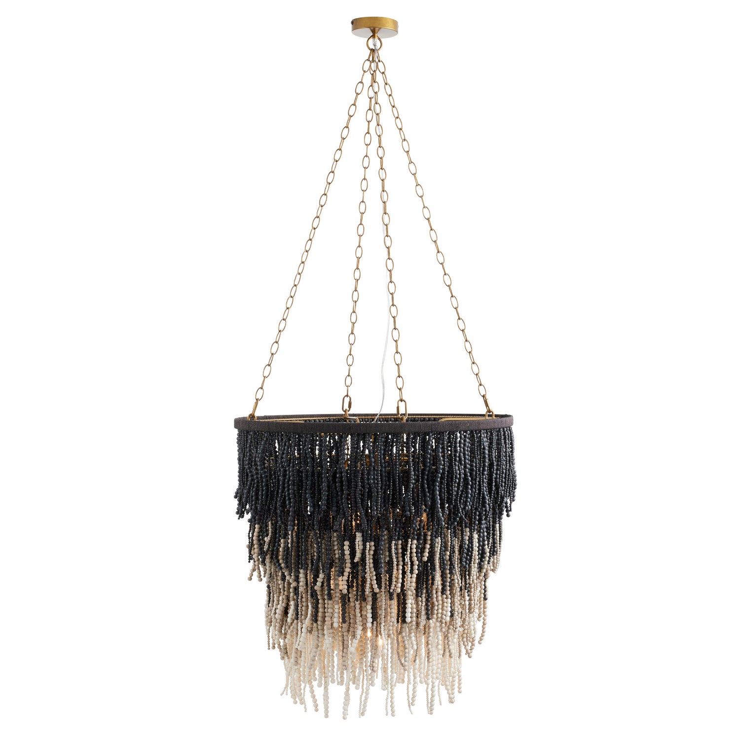 Five Light Chandelier from the Lizzy collection in Black, White and Gray finish