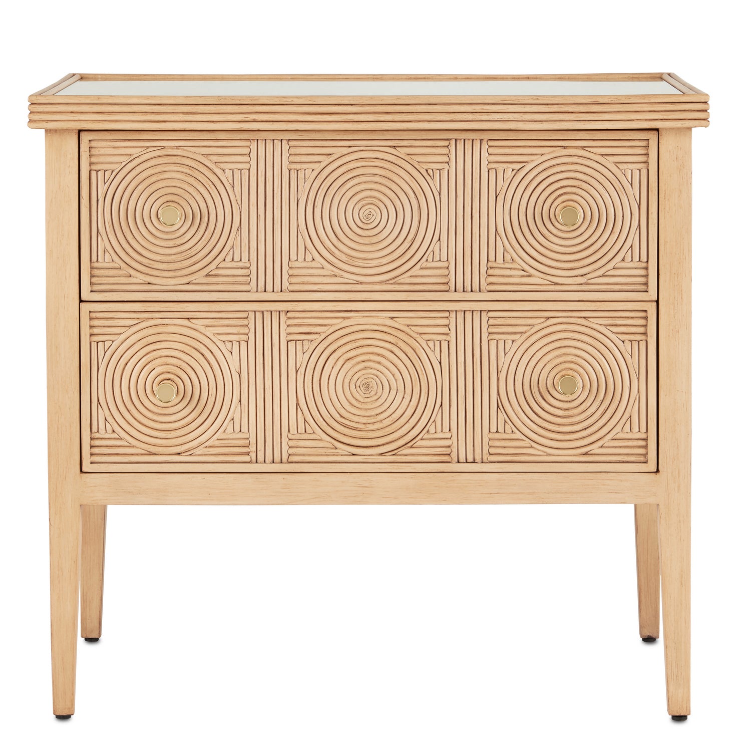Chest from the Santos collection in Sea Sand/Brushed Brass finish