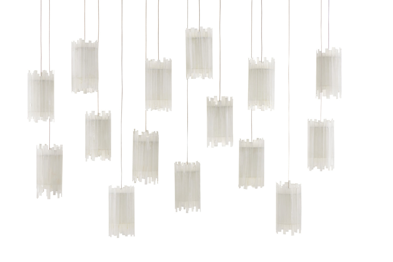 15 Light Pendant from the Escenia collection in Natural/Painted Silver finish