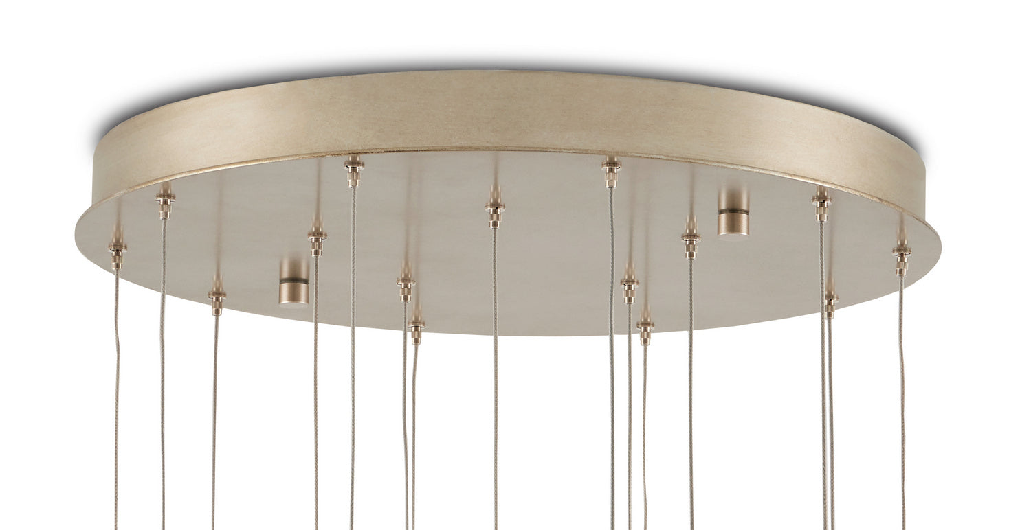15 Light Pendant from the Daze collection in Antique Brass/White/Painted Silver finish