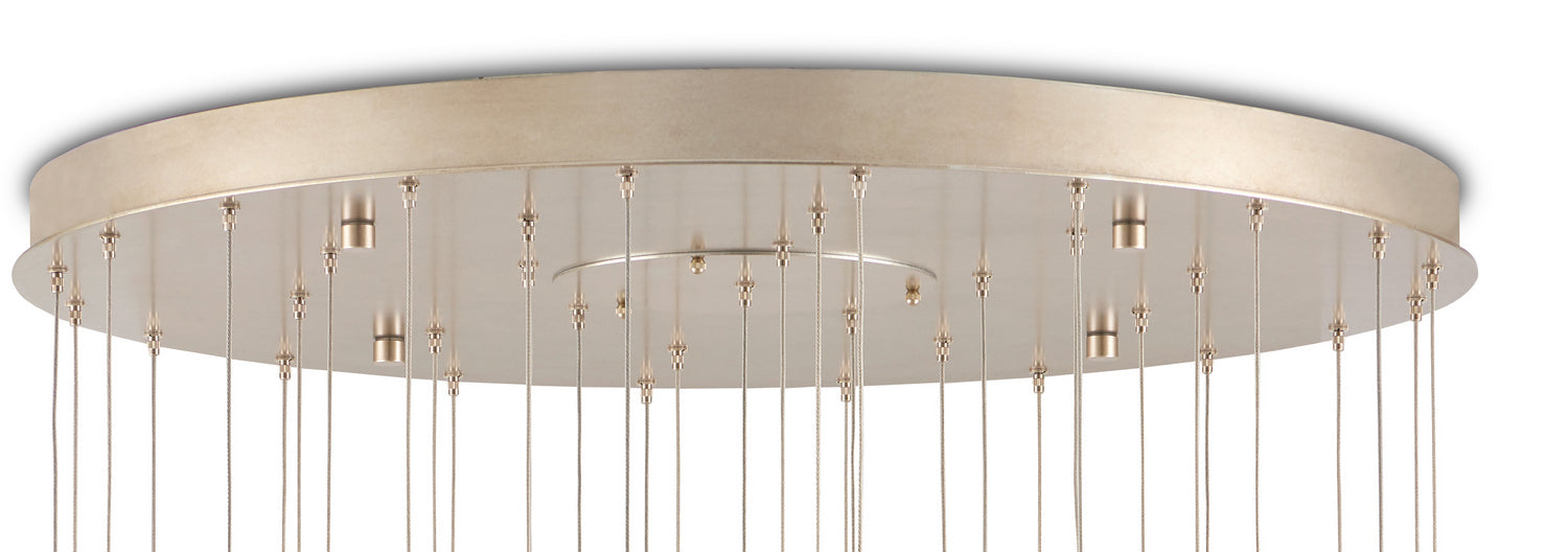 36 Light Pendant from the Daze collection in Antique Brass/White/Painted Silver finish