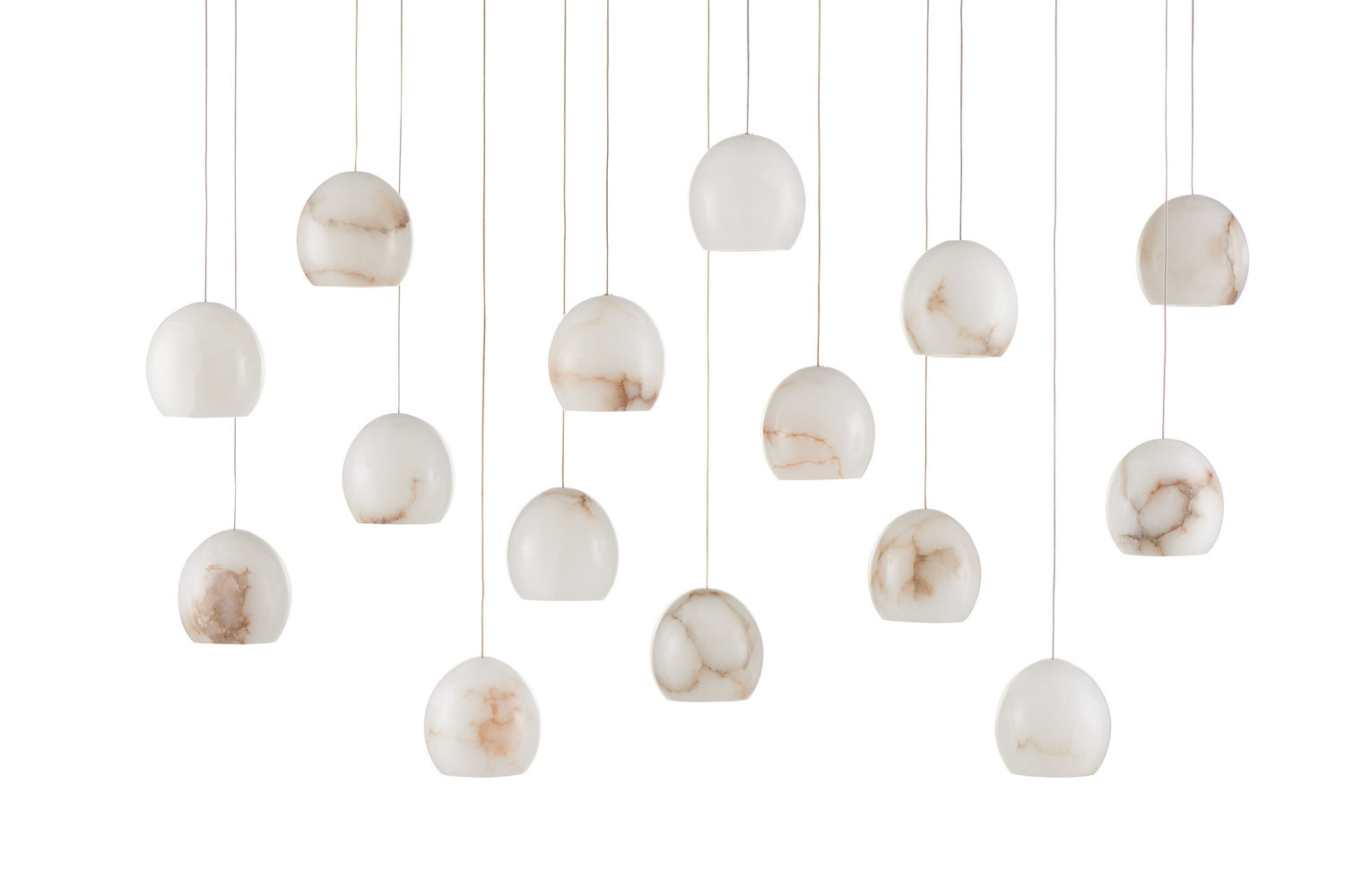 15 Light Pendant from the Lazio collection in Natural/Painted Silver finish