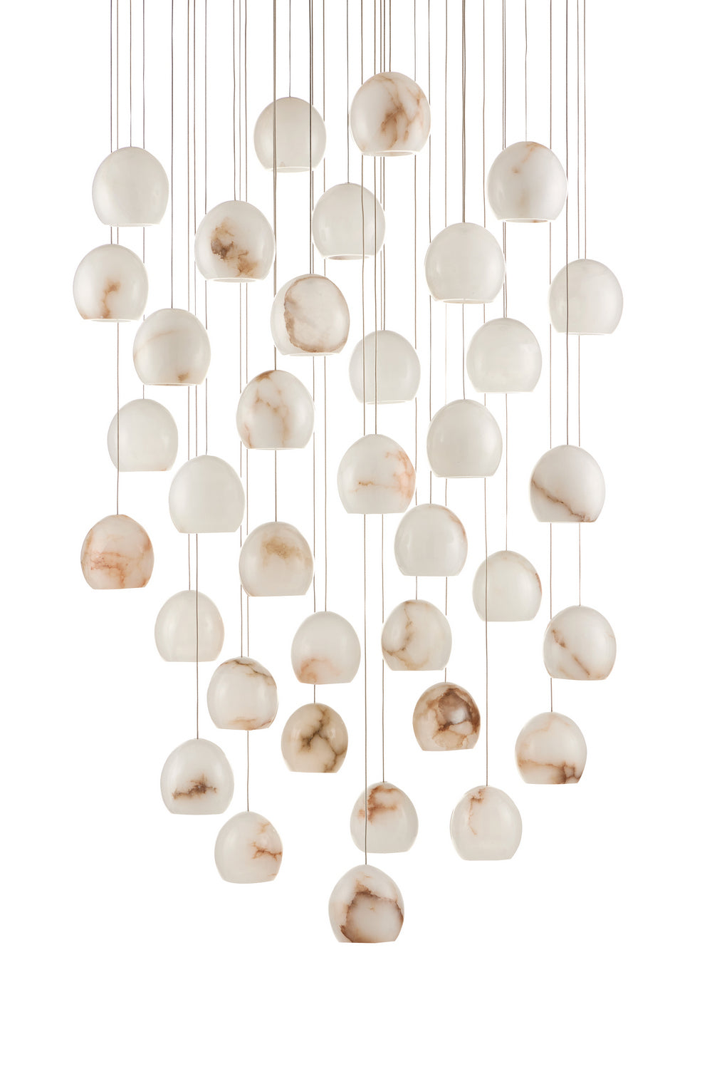36 Light Pendant from the Lazio collection in Natural/Painted Silver finish