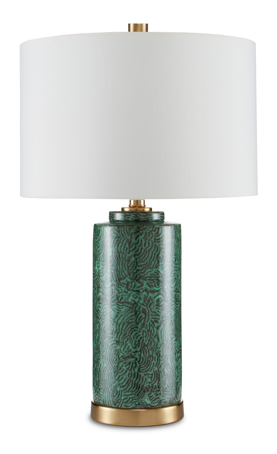 One Light Table Lamp from the St. Isaac collection in Green/Brass finish