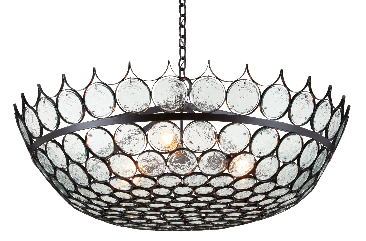 Three Light Chandelier from the Bunny Williams collection in Bronze finish
