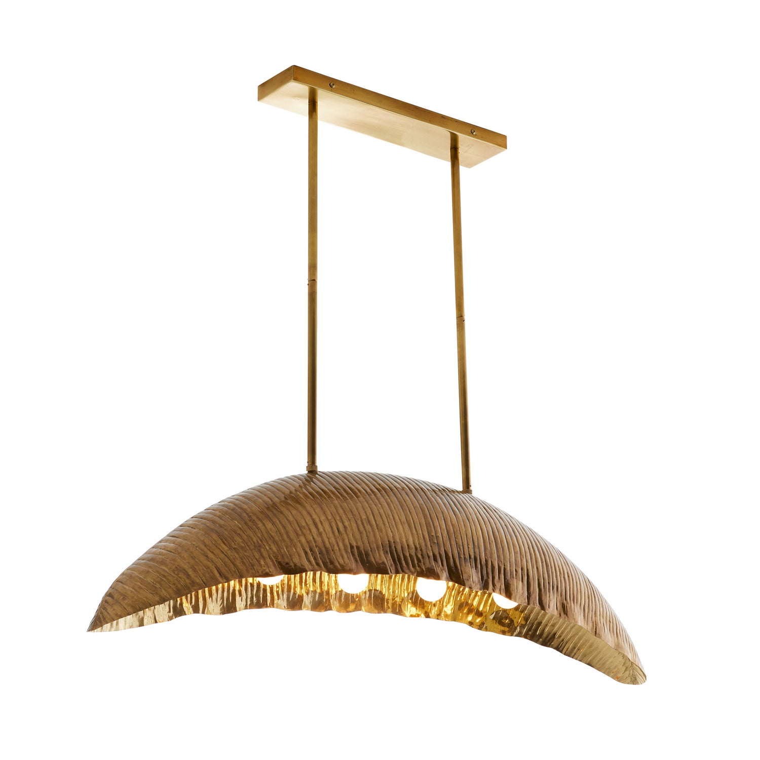 Four Light Pendant from the Ozark collection in Vintage Brass finish