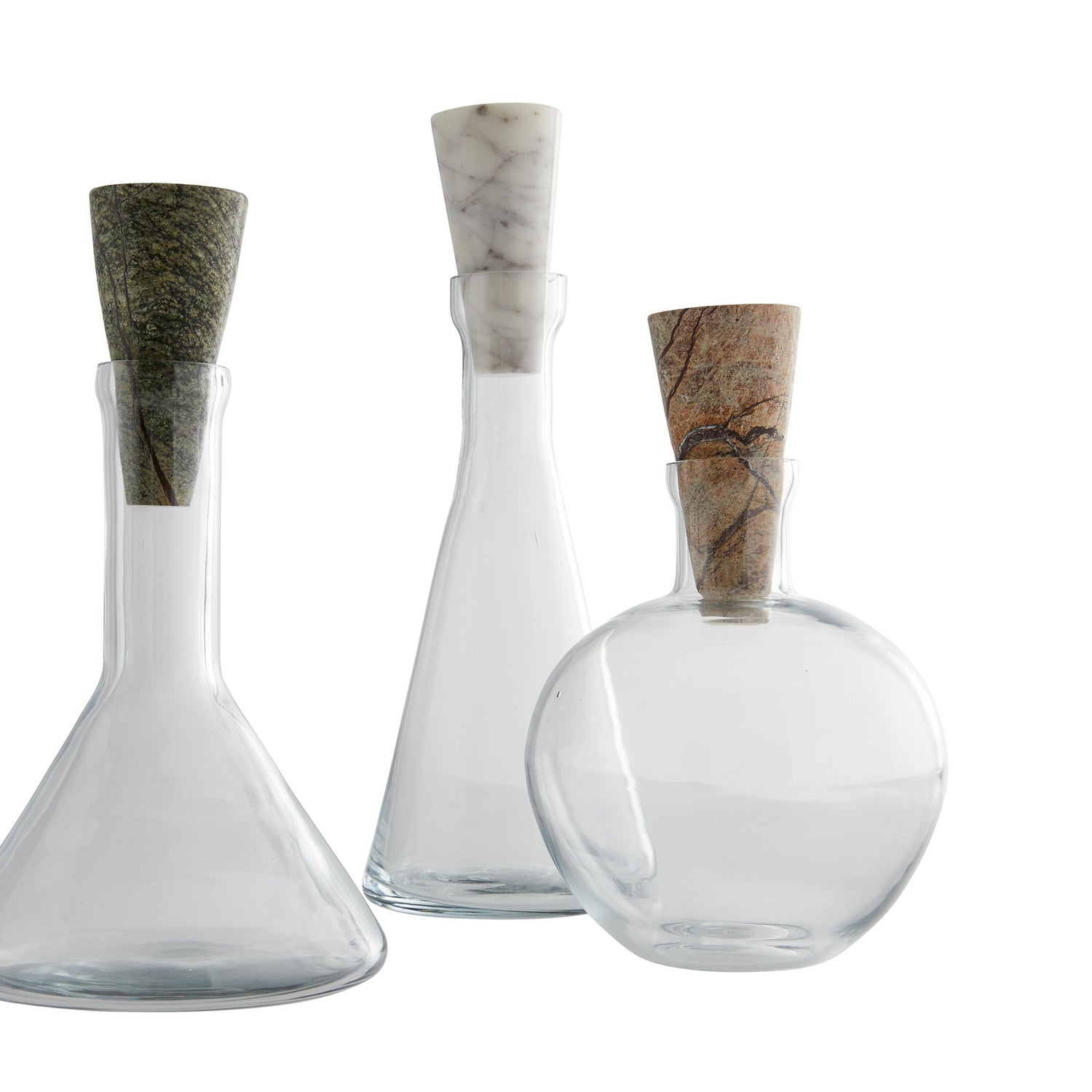 Decanters, Set of 3 from the Oaklee collection in Clear finish