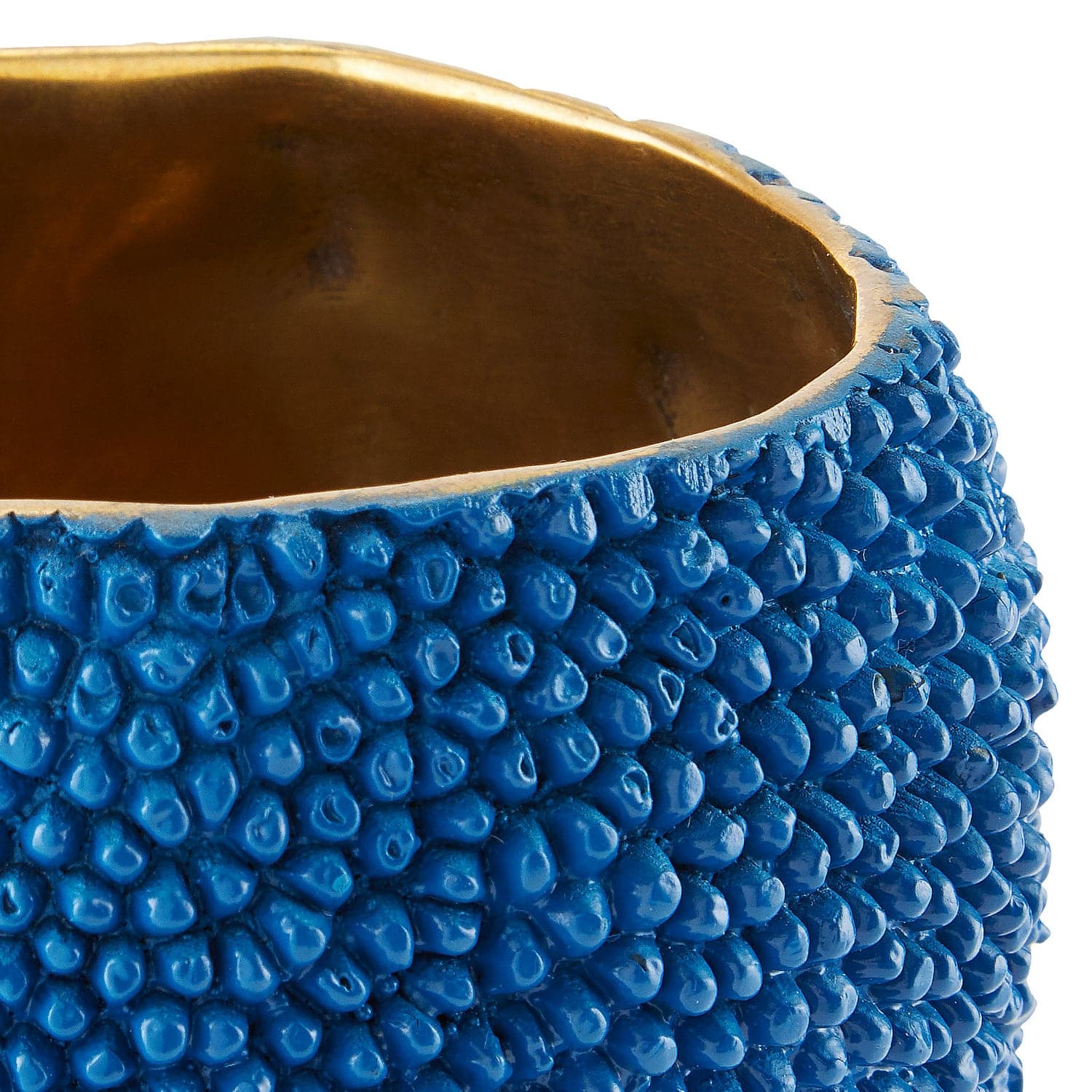 Vase from the Jackfruit collection in Blue/Gold finish