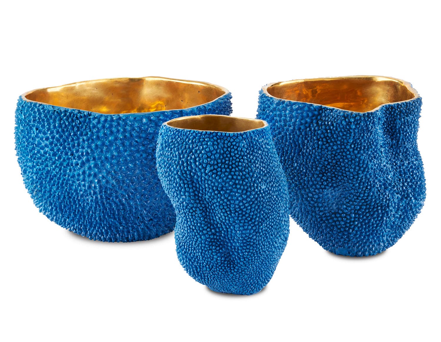 Vase from the Jackfruit collection in Blue/Gold finish