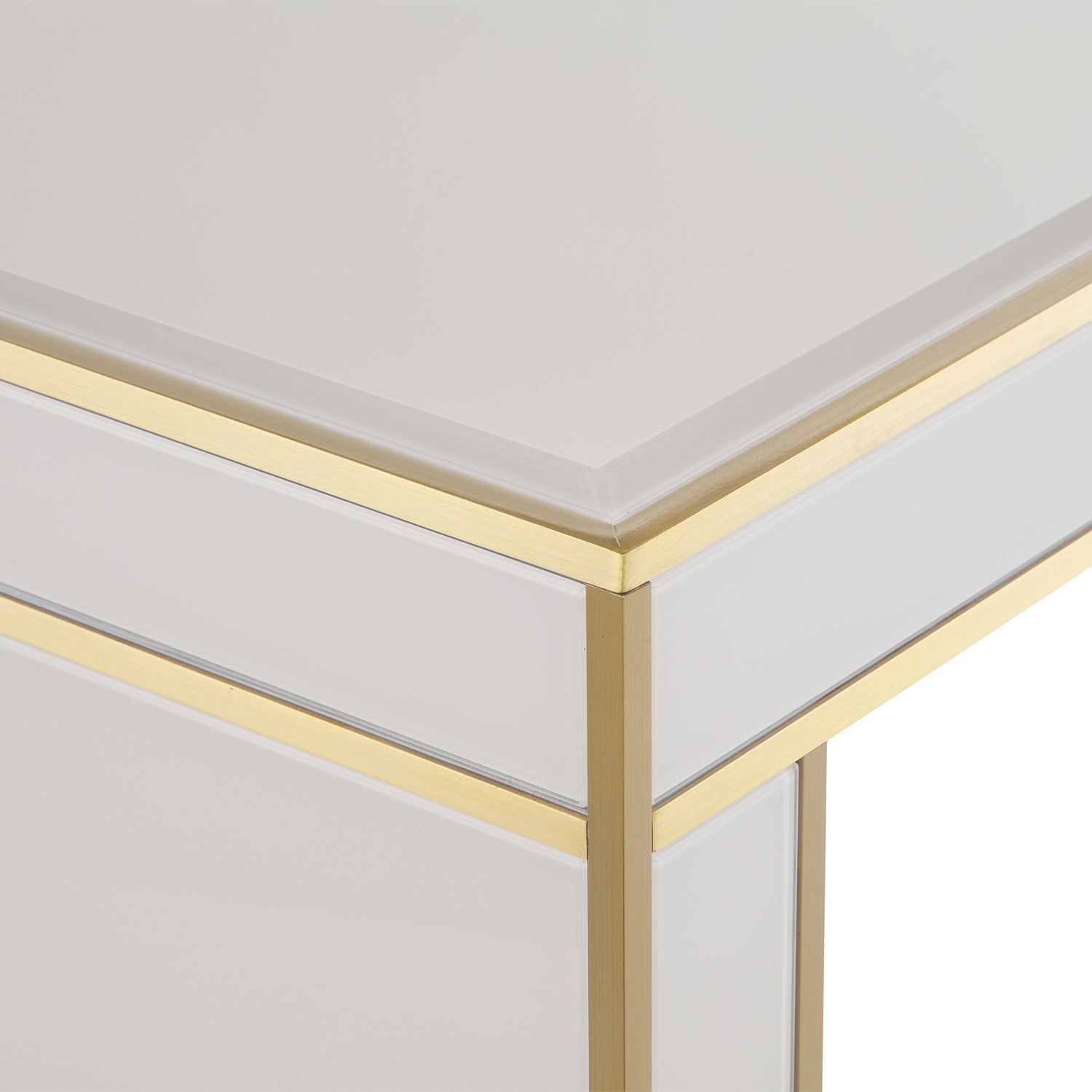 Console Table from the Arden collection in Ivory/Satin Brass finish