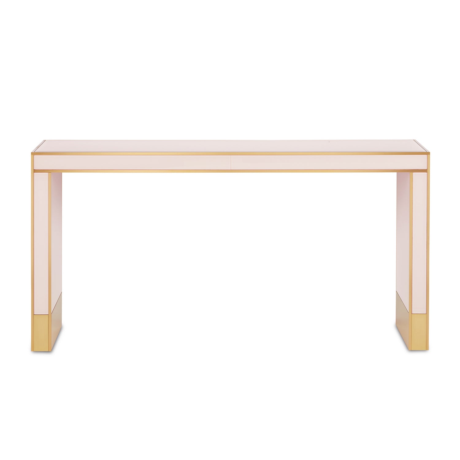 Console Table from the Arden collection in Silver Peony/Satin Brass finish