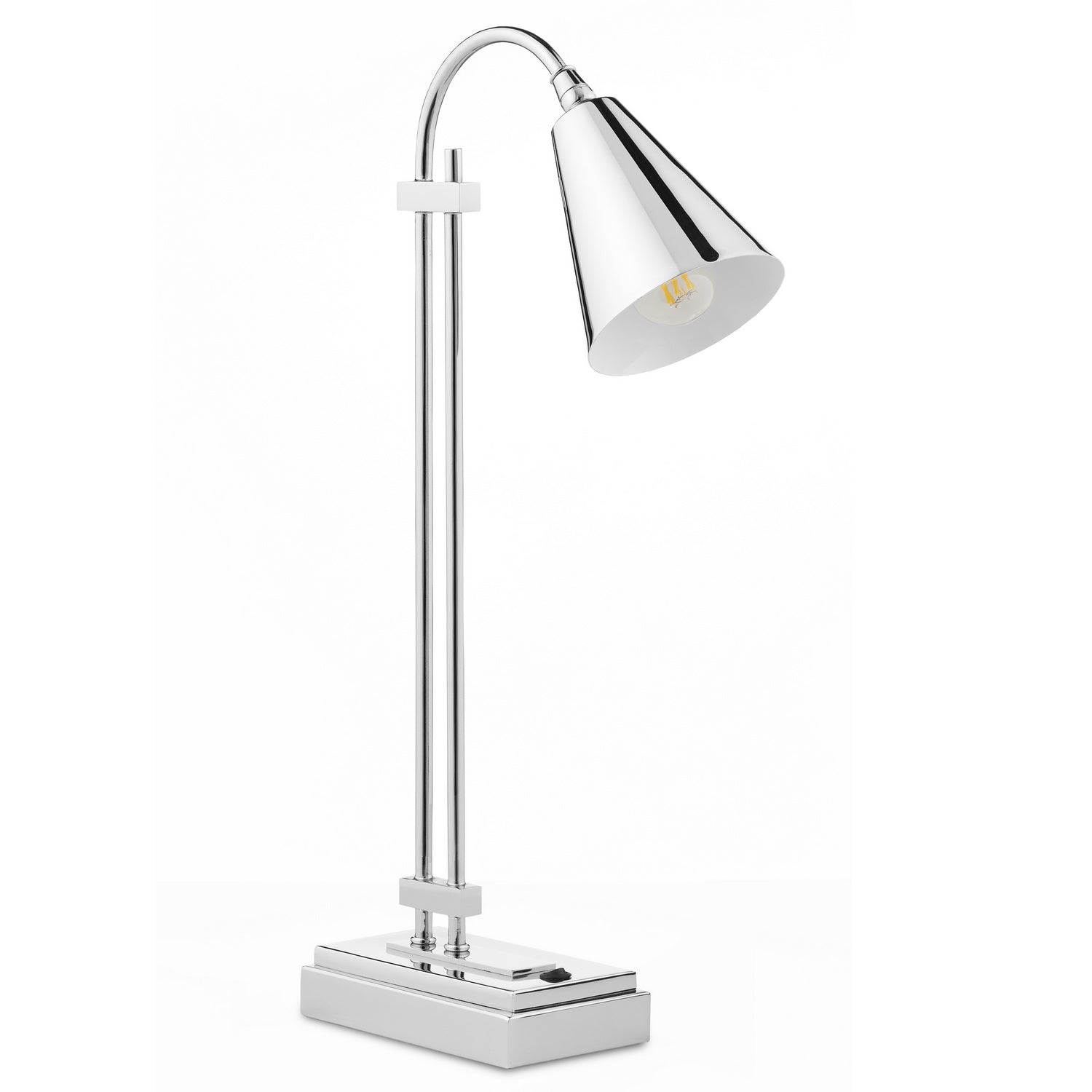 One Light Desk Lamp from the Symmetry collection in Polished Nickel finish