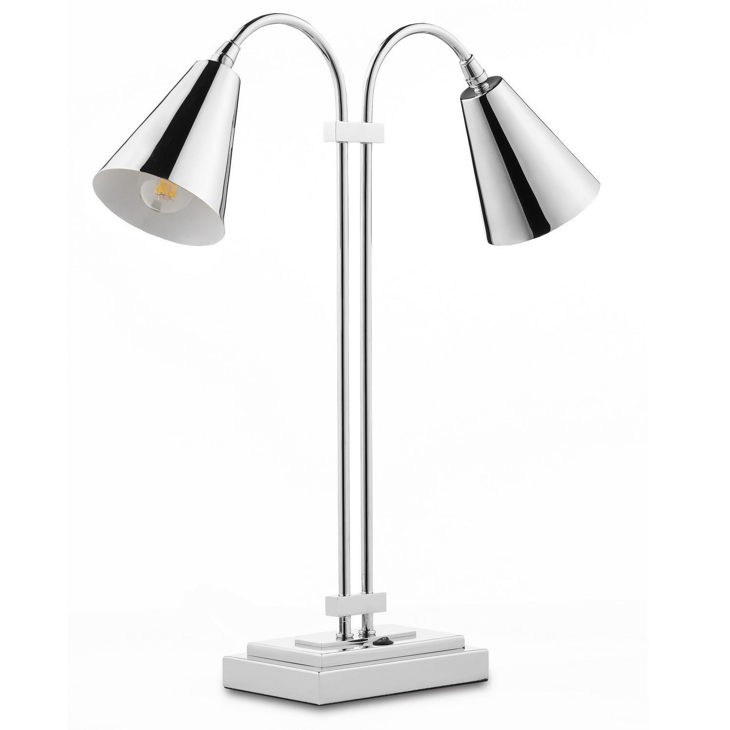 Two Light Desk Lamp from the Symmetry collection in Polished Nickel finish